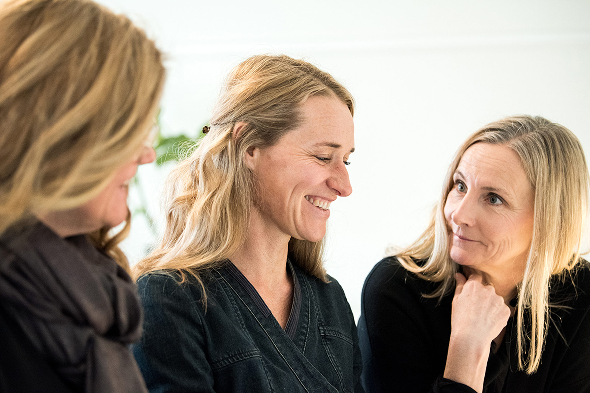 Three happy women in close-up